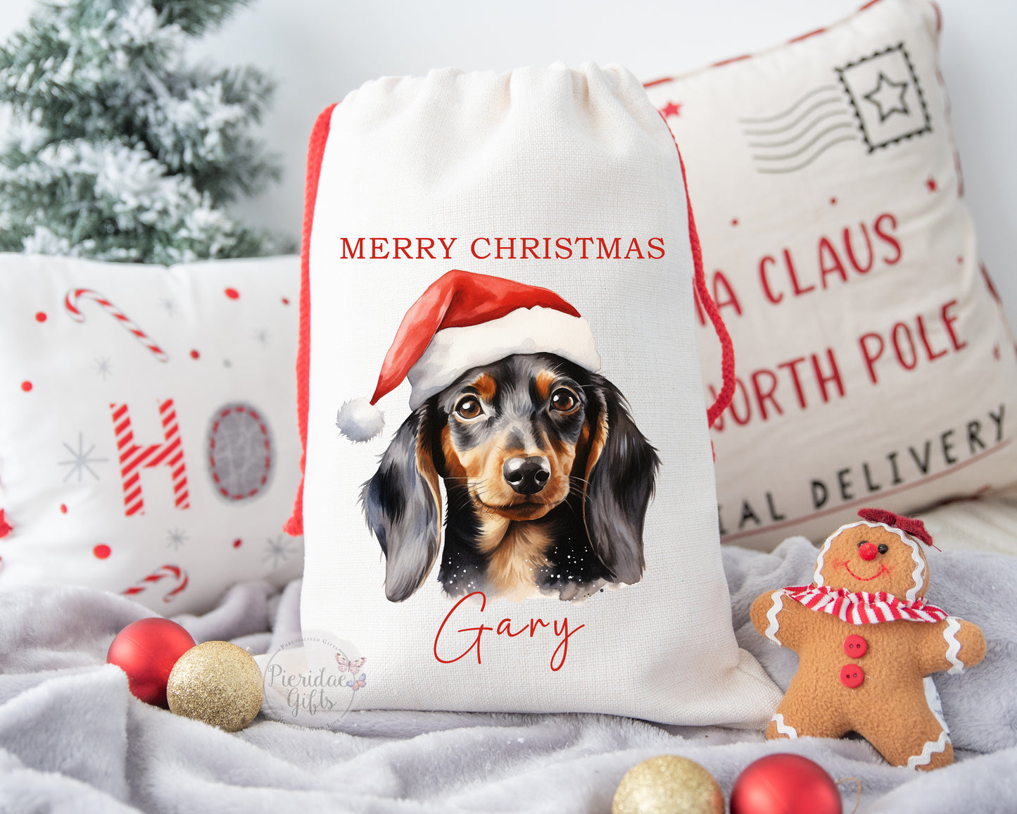 Personalised Christmas Pet Dog Santa Sack (Other breeds available)