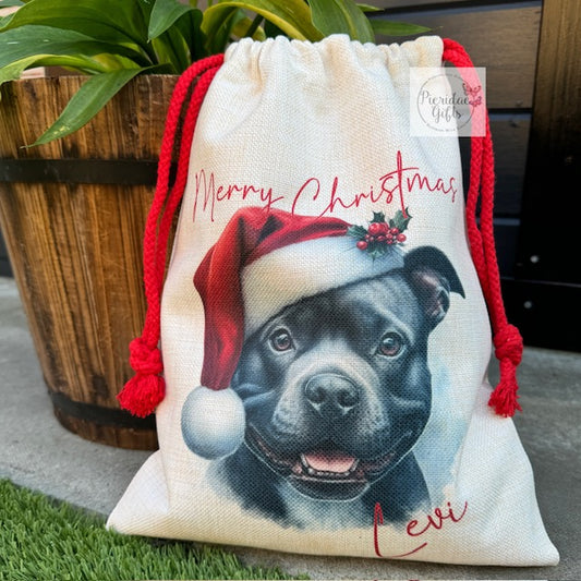 Personalised Christmas Pet Dog Santa Sack