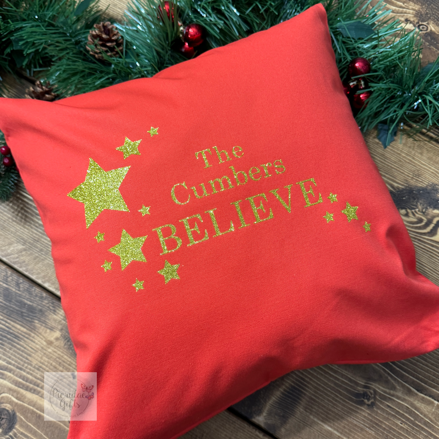 Personalised Believes Christmas Cushion