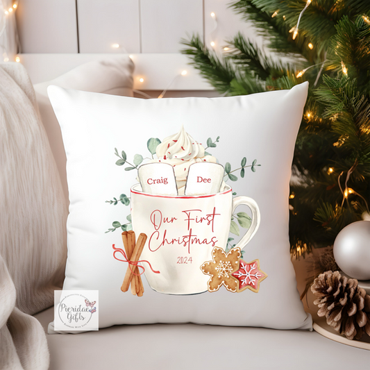 Personalised Our First Christmas Marshmallow cushion