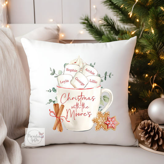 Personalised Christmas Marshmallow Family cushion