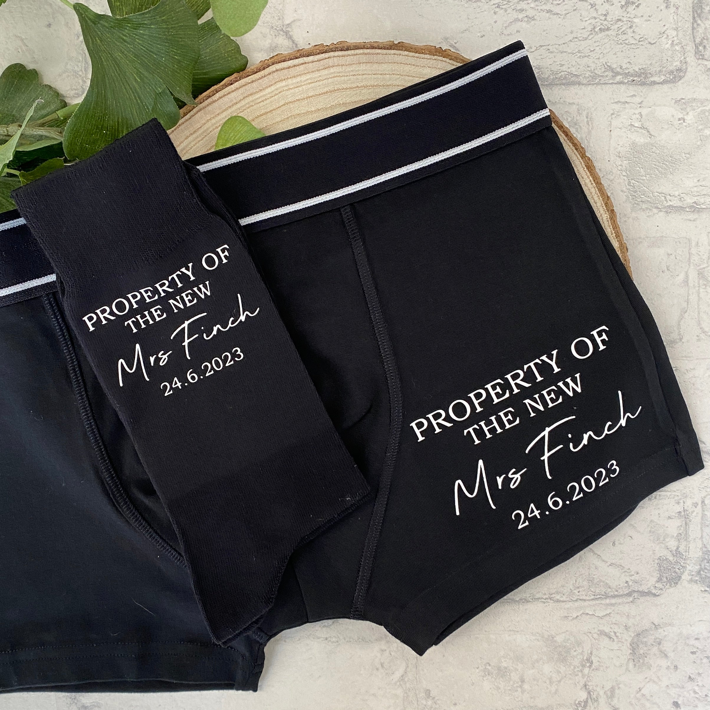 Personalised Grooms Boxer and Socks Set Pieridae Gifts Ltd