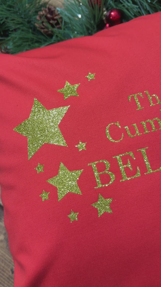 Personalised Believes Christmas Cushion