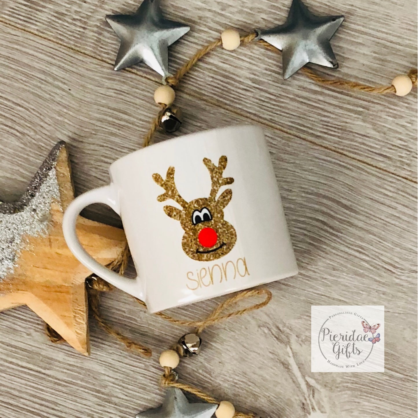 Personalised Christmas Reindeer Mini Mug