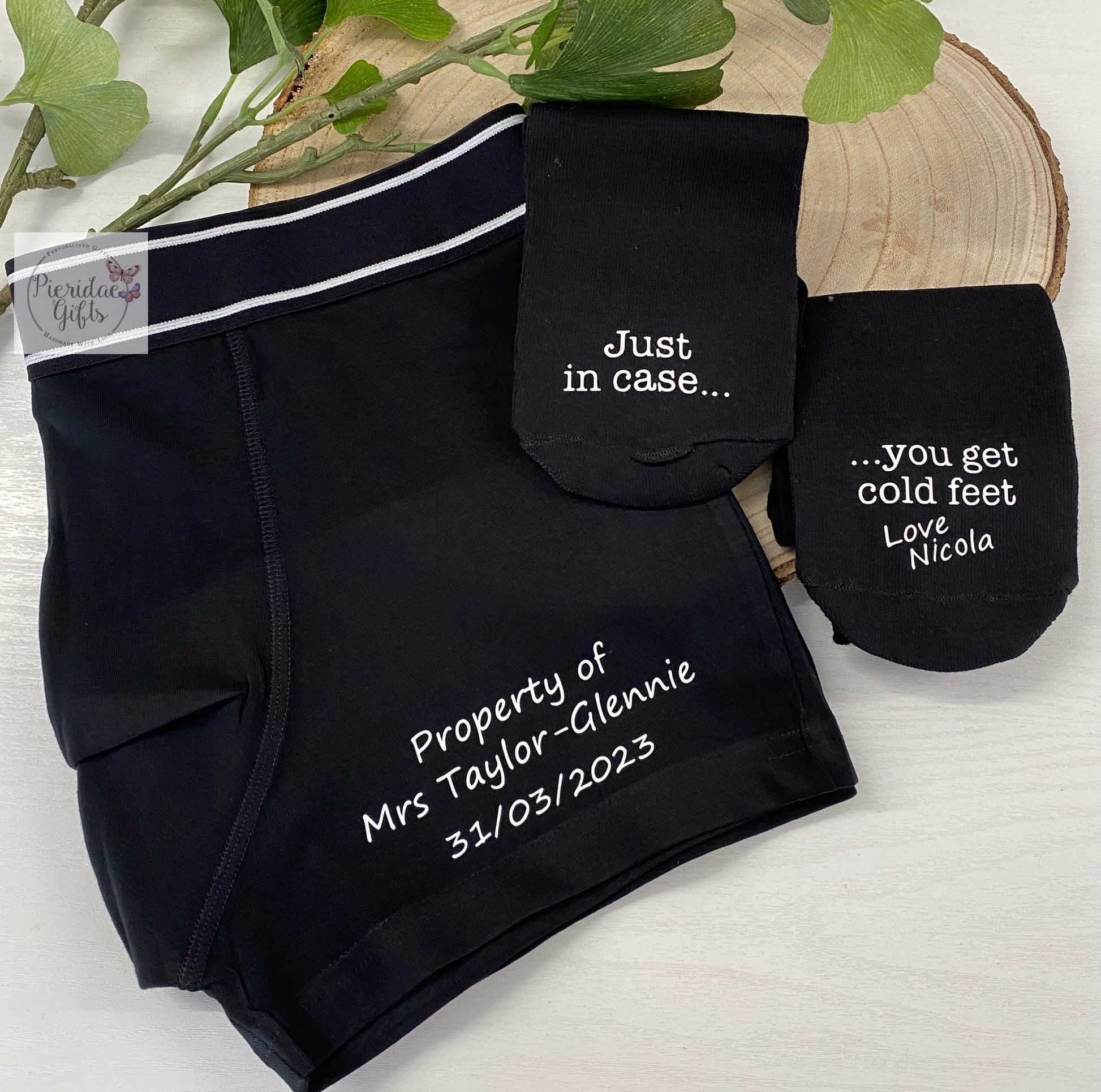 Personalised Grooms Boxer and Socks Set – Pieridae Gifts Ltd
